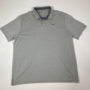 Black Clover XXL‎ Gray Stretch Golf Polo Shirt Short Sleeve Mens BC Logo